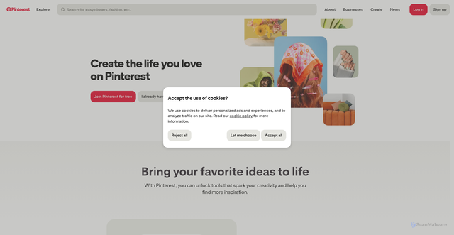 Security scan screenshot of https://nl.pinterest.com