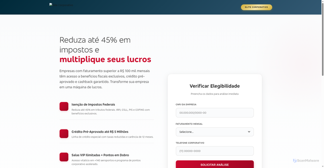 Security scan screenshot of https://solicitacaonetcorporativo.shop/