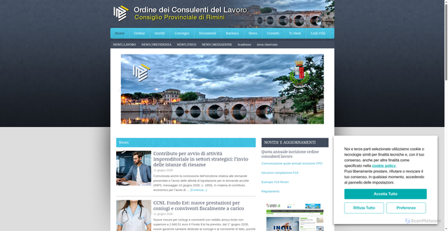 Security scan screenshot of https://www.consulentidellavoro.rn.it