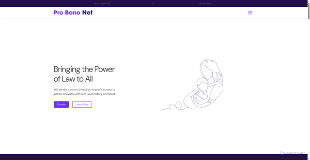 Security scan screenshot of https://probono.net