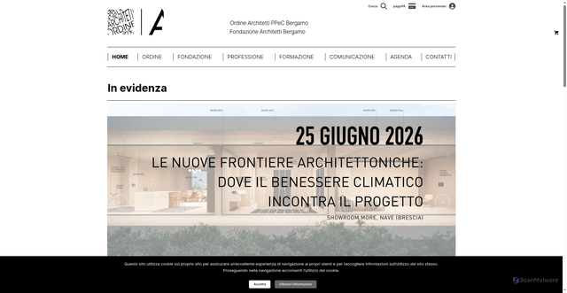 Security scan screenshot of https://architettibergamo.it/