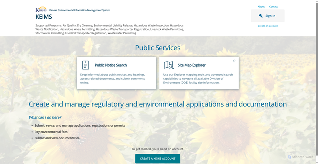 Security scan screenshot of https://keims.kdhe.ks.gov