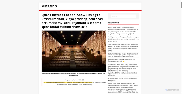 Security scan screenshot of https://sandomes.pages.dev/post/spice-cinemas-chennai-show-timings/