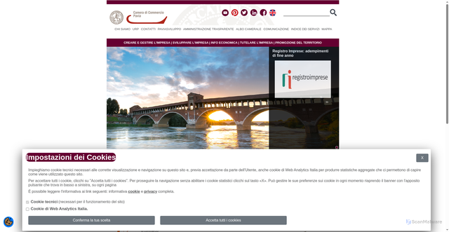 Security scan screenshot of https://pv.camcom.it