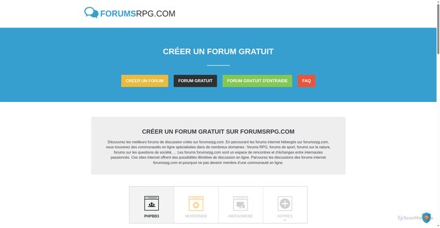 Security scan screenshot of https://forumsrpg.com