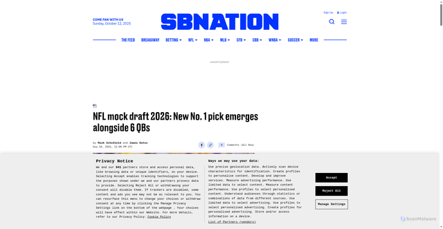 Security scan screenshot of https://www.theoffside.com/nfl/1080689/nfl-mock-draft-2026-new-no-1-pick-emerges-alongside-6-qbs