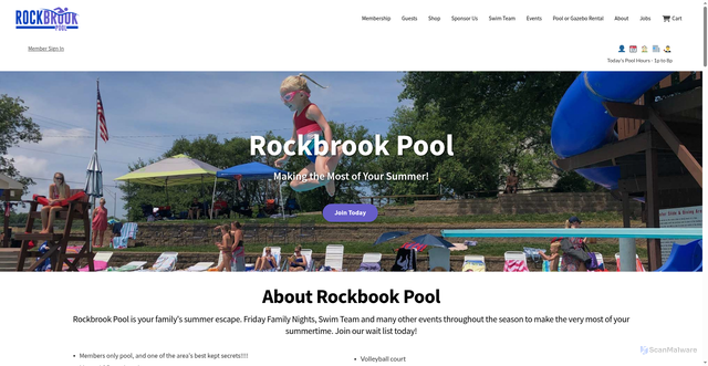 Security scan screenshot of https://rockbrookpool.com/