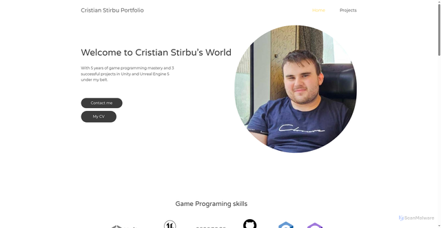 Security scan screenshot of https://cristianstirbu.se