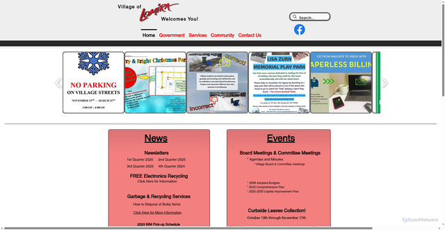 Security scan screenshot of https://www.villageoflomira.gov/