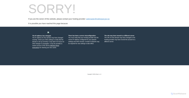 Security scan screenshot of http://cddnepal.gov.np/