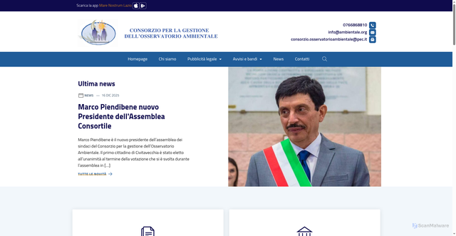 Security scan screenshot of https://www.ambientale.org/