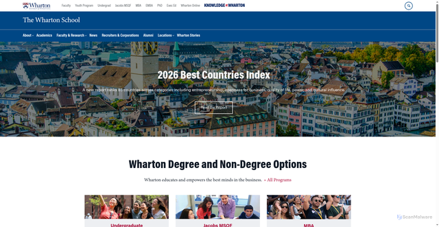 Security scan screenshot of https://www.wharton.upenn.edu/