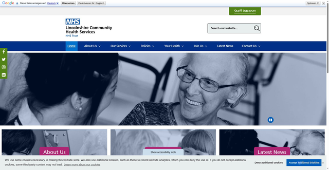 Security scan screenshot of https://www.lincolnshirecommunityhealthservices.nhs.uk/