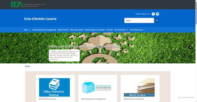 Security scan screenshot of https://www.entedambitocaserta.it/index.php/italia/