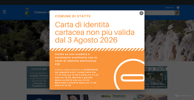 Security scan screenshot of https://www.comune.statte.ta.it