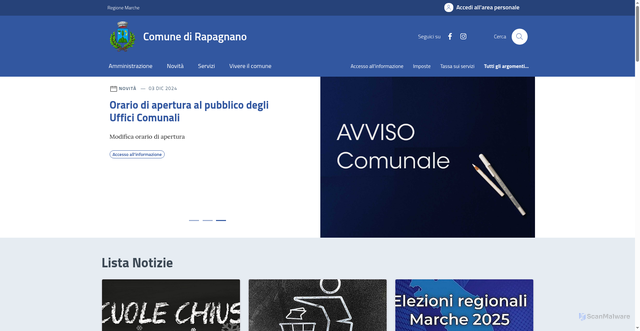Security scan screenshot of https://comune.rapagnano.fm.it/