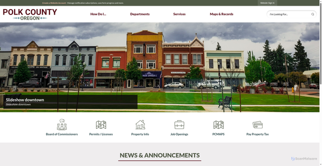 Security scan screenshot of https://www.polkcountyor.gov/