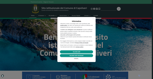 Security scan screenshot of https://www.comune.capoliveri.li.it/