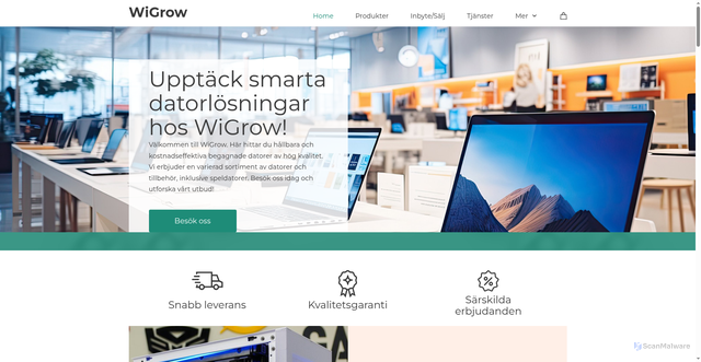 Security scan screenshot of https://wigrow.se