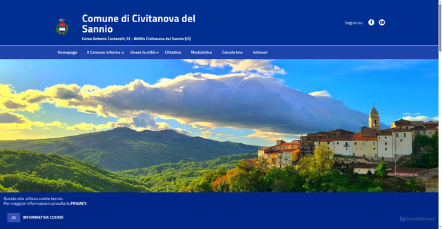 Security scan screenshot of https://www.comune.civitanovadelsannio.is.it/