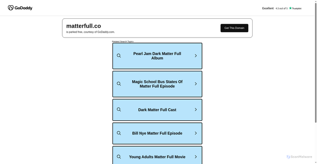 Security scan screenshot of https://matterfull.co