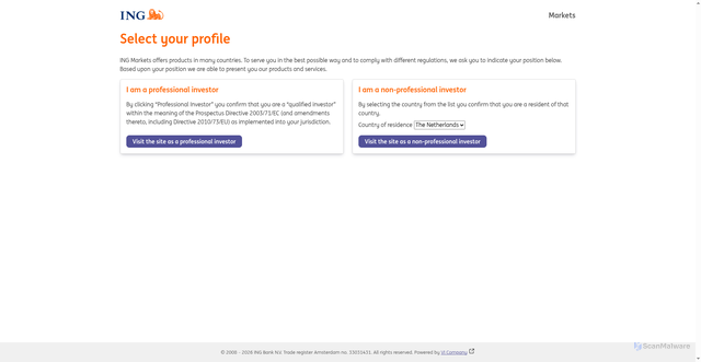 Security scan screenshot of https://www.ingmarkets.com