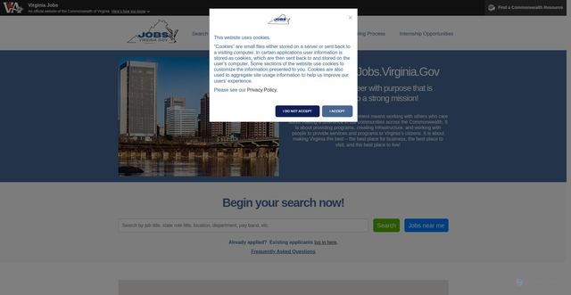 Security scan screenshot of https://www.jobs.virginia.gov/