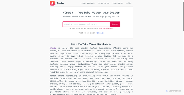 Security scan screenshot of https://y2meta.is/en69/