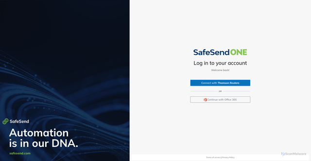 Security scan screenshot of https://returns-cpa.safesendreturns.com
