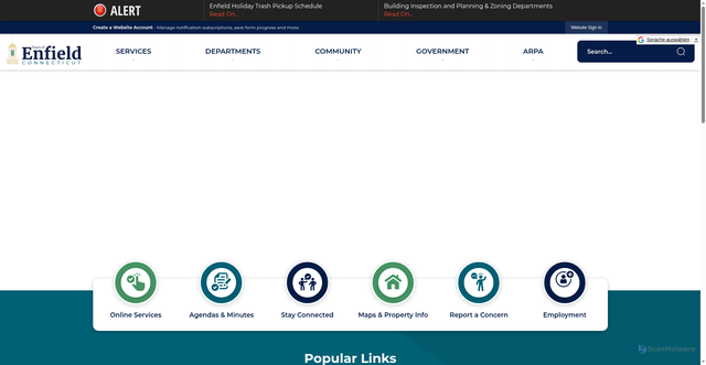 Security scan screenshot of https://enfield-ct.gov/