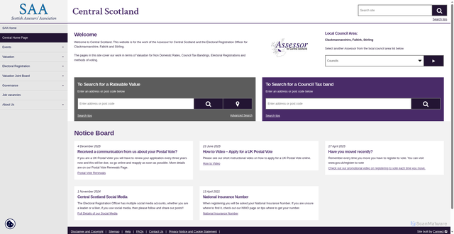 Security scan screenshot of https://www.saa.gov.uk/central/