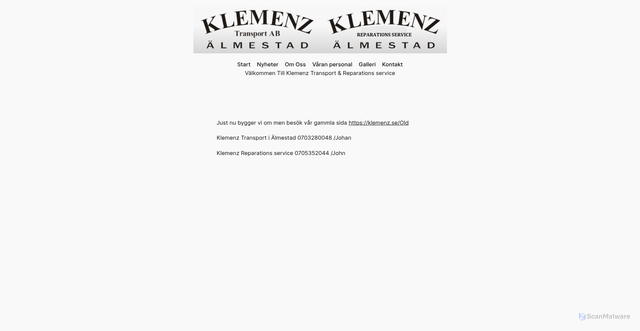 Security scan screenshot of https://klemenz.se