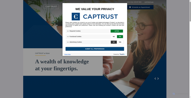 Security scan screenshot of https://www.captrustatwork.com