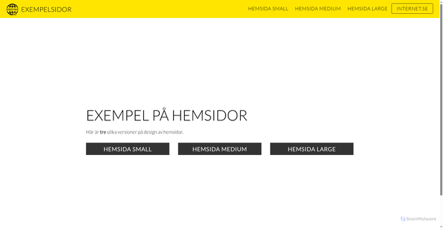 Security scan screenshot of https://exempelsida.se