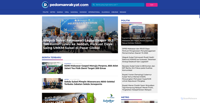Security scan screenshot of https://pedomanrakyat.com
