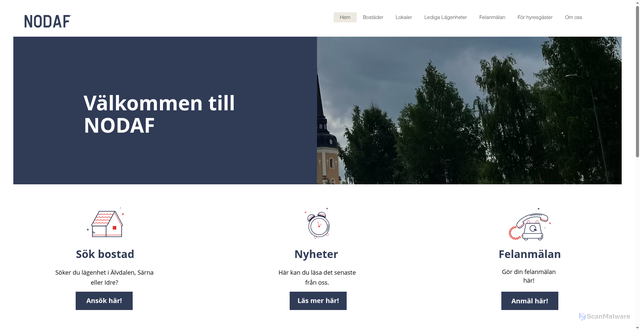 Security scan screenshot of https://norradalarnasfastighetsab.se