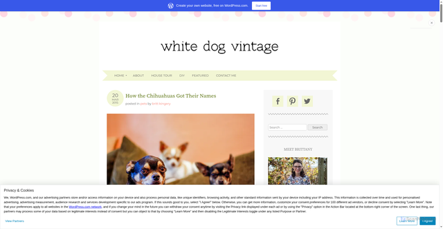 Security scan screenshot of https://whitedogvintage.wordpress.com/2015/03/20/how-the-chihuahuas-got-their-names/