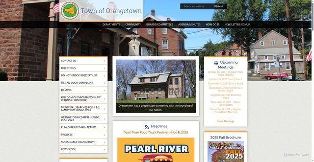 Security scan screenshot of https://www.orangetown.com/