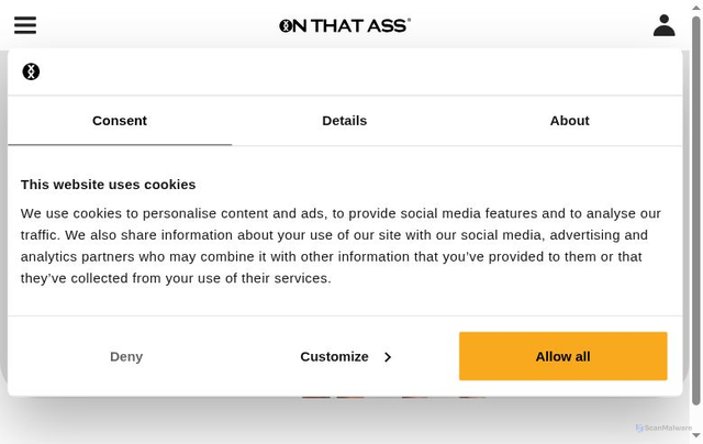 Security scan screenshot of https://onthatass.com/