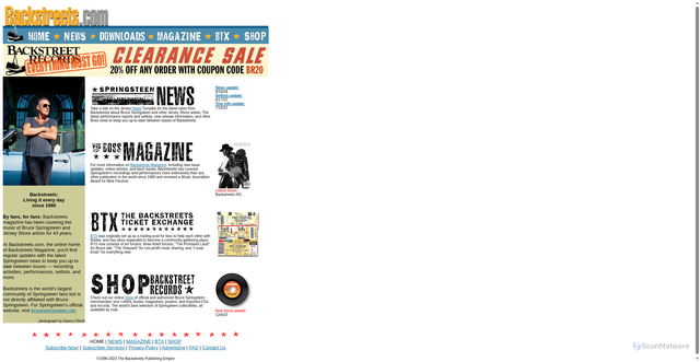 Security scan screenshot of https://www.backstreets.com/