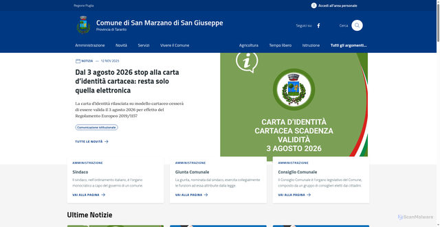 Security scan screenshot of https://comune.sanmarzano.ta.it/