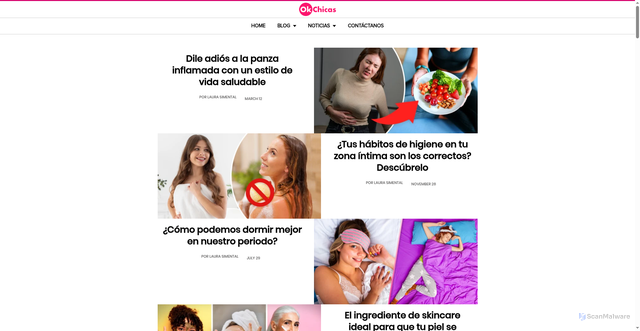 Security scan screenshot of https://www.okchicas.com