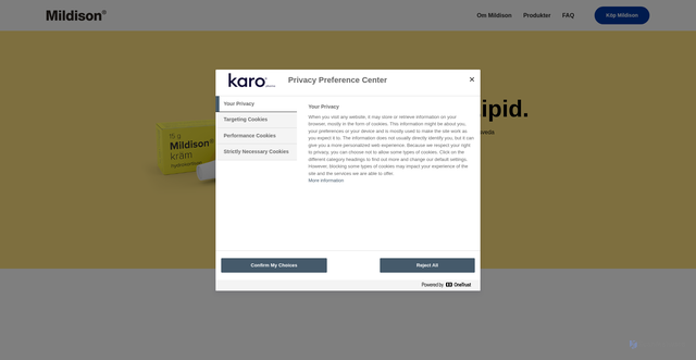 Security scan screenshot of https://mildison.se