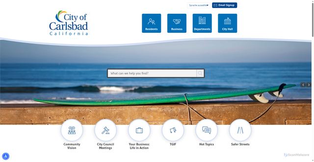 Security scan screenshot of https://www.carlsbadca.gov/