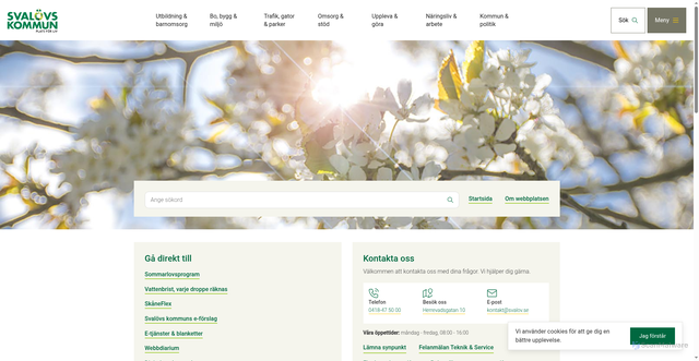 Security scan screenshot of http://www.svalov.se