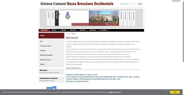 Security scan screenshot of https://www.unionecomunibbo.it/