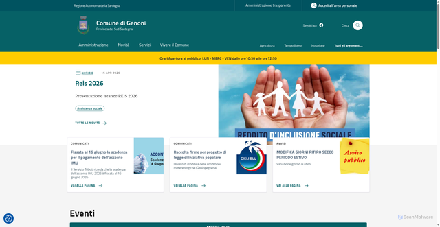 Security scan screenshot of https://www.comune.genoni.su.it