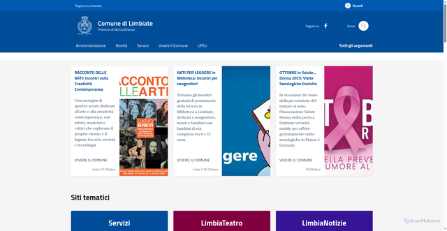 Security scan screenshot of https://comune.limbiate.mb.it/