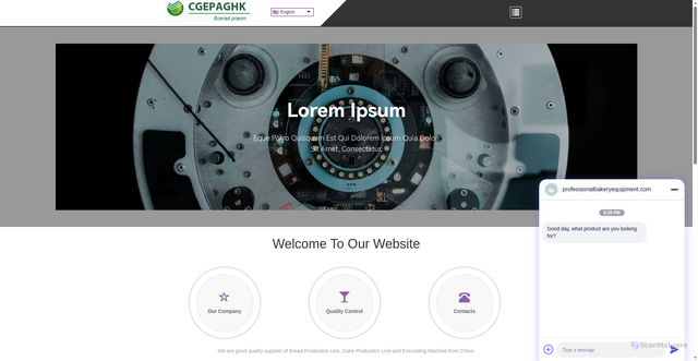 Security scan screenshot of https://professionalbakeryequipment.com