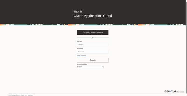 Security scan screenshot of https://hcug.login.us2.oraclecloud.com
